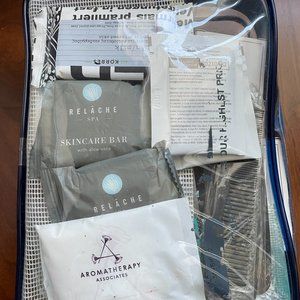 Lot of 33 Hotel Toiletries: Soap Bars, Shampoo Conditioner Unopened w/ large bag